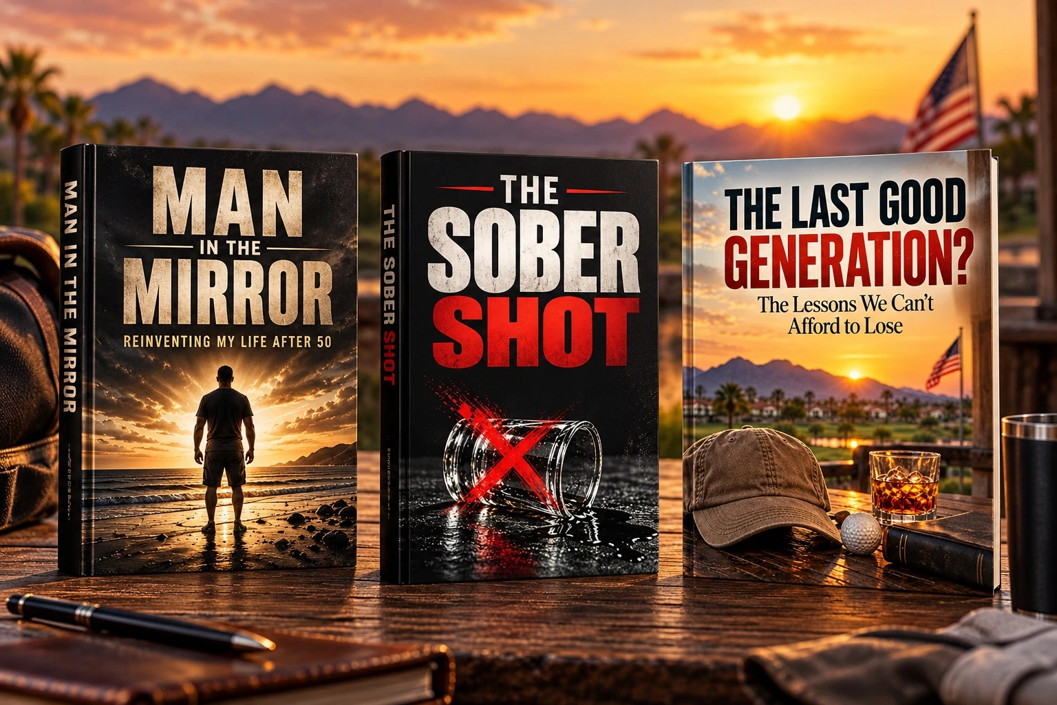 Concept artwork for Man in the Mirror, The Sober Shot, and The Last Good Generation?